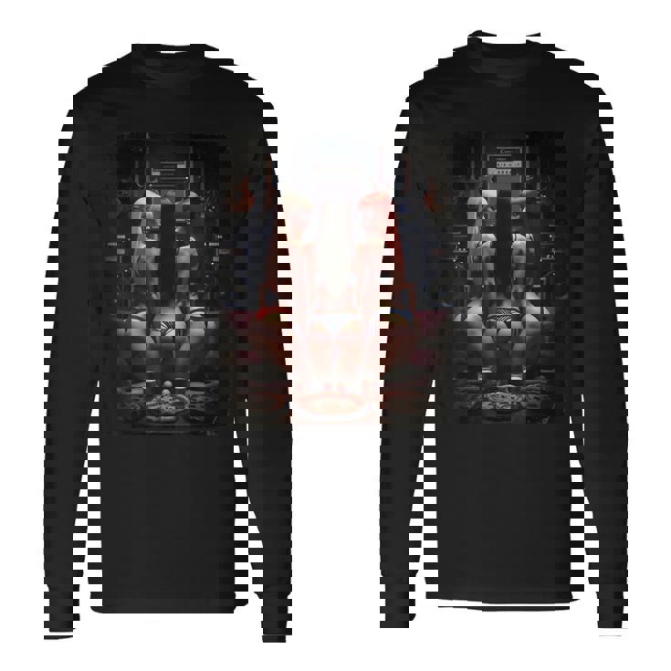 セクシーガールグラフィックtシャツ ホットガールズ&ギター 2 グランジ 長袖Tシャツ