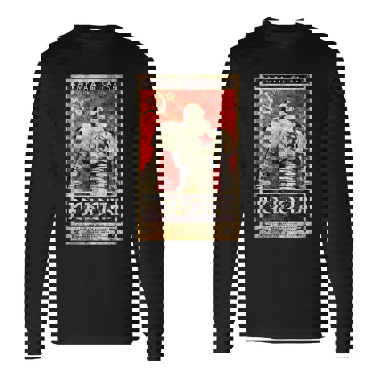 ソビエトヴィンテージソ連cccpロシア、レトロロボットアクアレルギフト 長袖Tシャツ