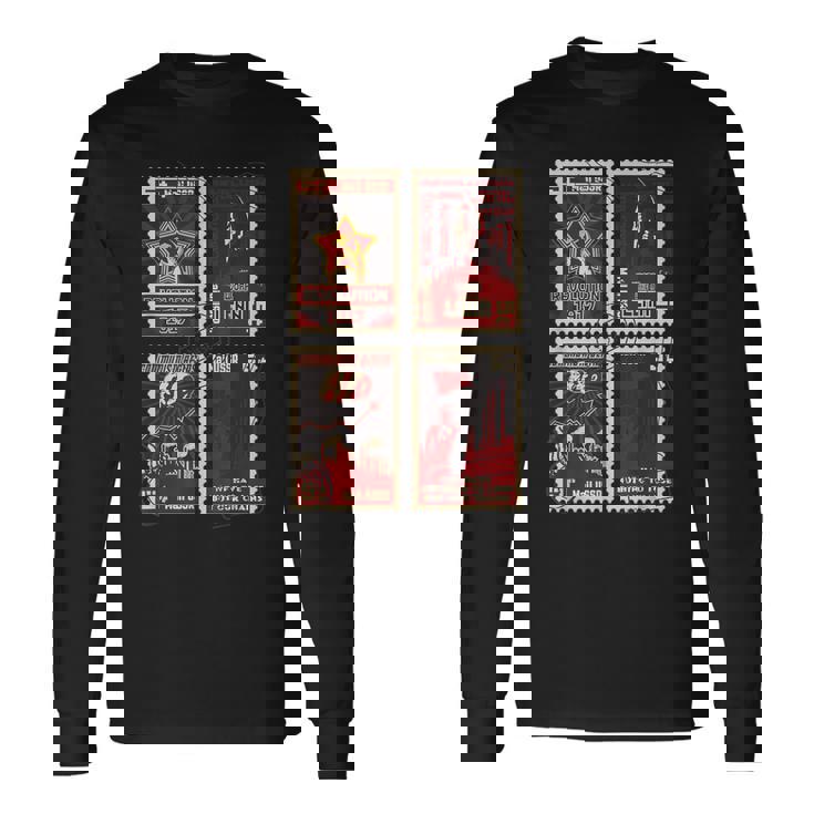 ソビエト消印sovi8ヴィンテージプロパガンダ。 長袖Tシャツ