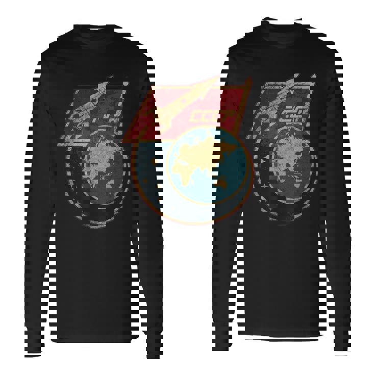 ソビエト連邦 宇宙 スプートニク ロケット Cccp ソ連 プロパガンダ 長袖Tシャツ