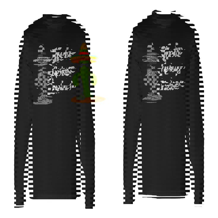 ソンブレロを持ったクールなサボテン メキシコのファン 長袖Tシャツ ギフトのアイデア