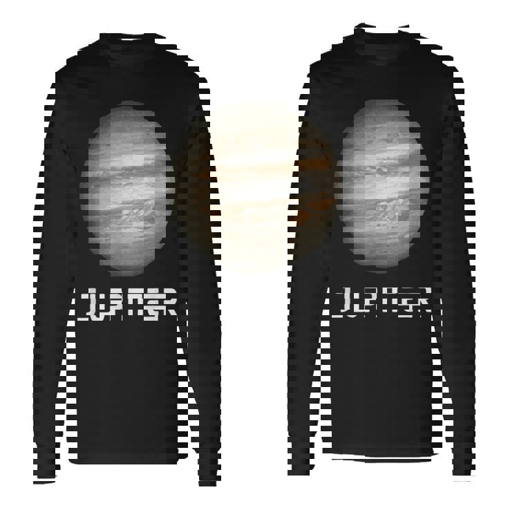 ソーラーシステム プラネット 木星 宇宙 長袖Tシャツ