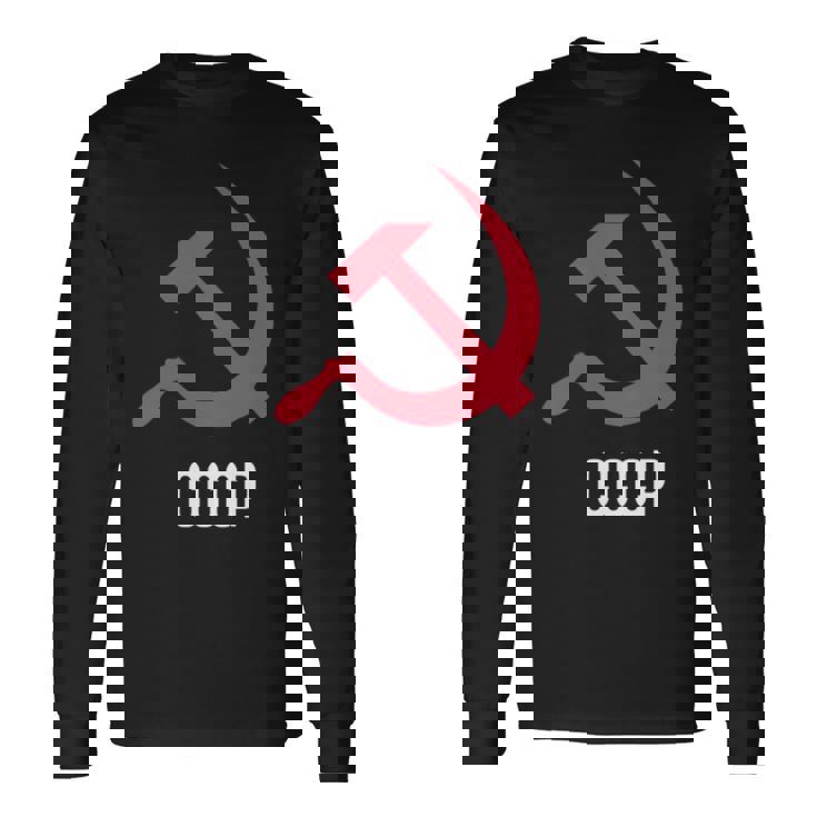 ソ連ロシアソビエト連合ハンマー 胸に鎌 Cccp付き 長袖Tシャツ