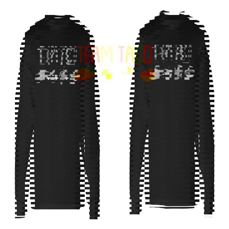 タコチューズデイの楽しみは、タコス好きのためのデザイン 長袖Tシャツ