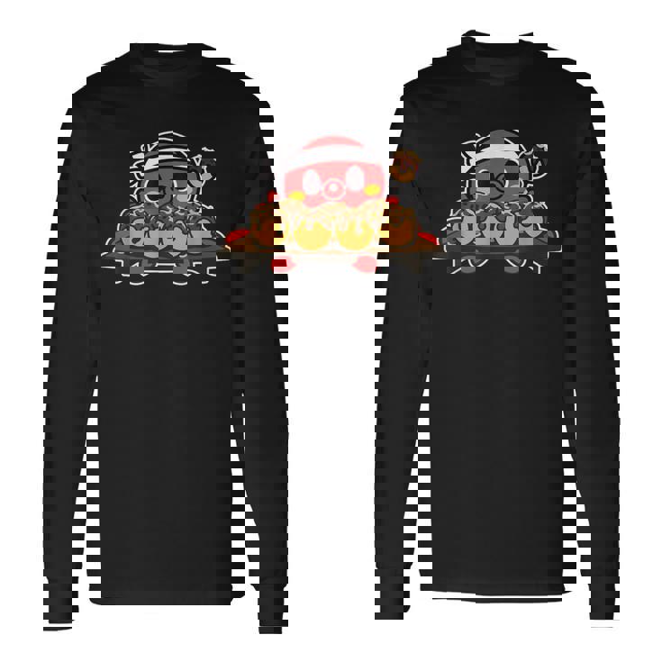 タコ料理日本たこ焼きtシャツ 長袖Tシャツ