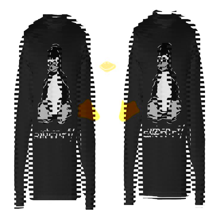 タックスlinuxペンギン-Sudorm-Rfコンピューターサイエンスコンピューター Tux Linux 長袖Tシャツ