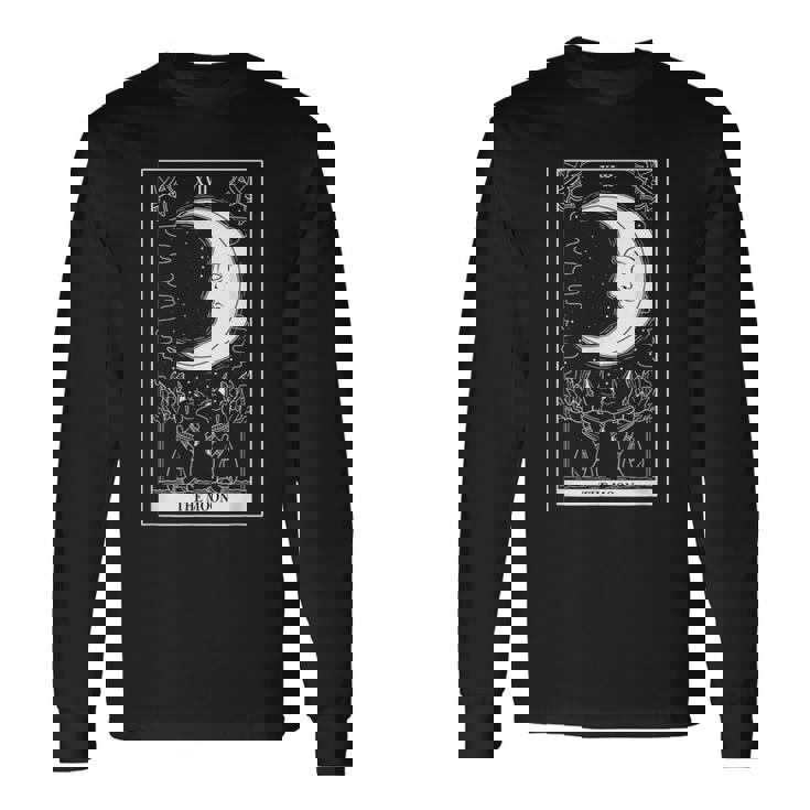 タロットカード 月 占い師 オカルト 魔女 ウィッカン カード 長袖Tシャツ