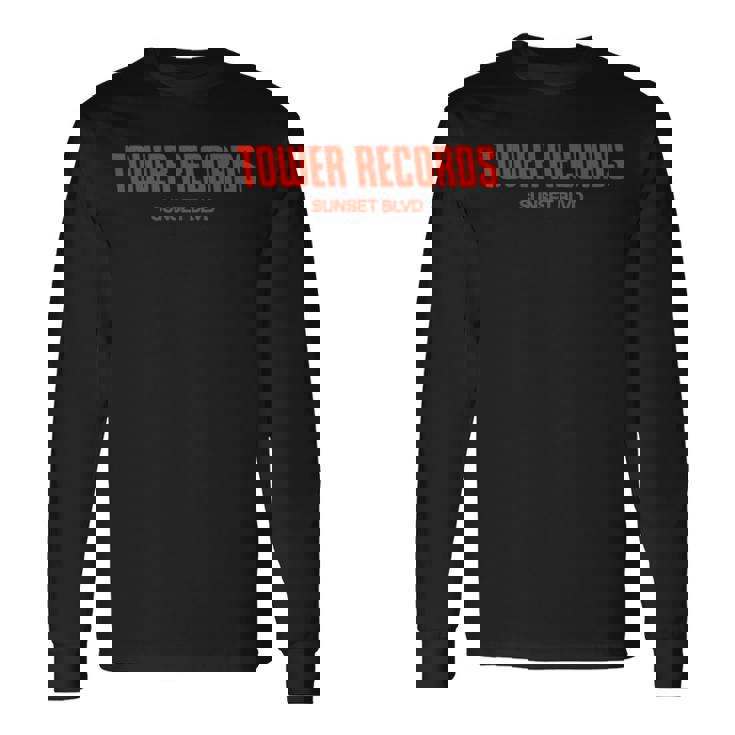 タワーレコード レトロ サンセット ブルバード ビンテージ音楽 ハリウッド 長袖tシャツ 長袖Tシャツ
