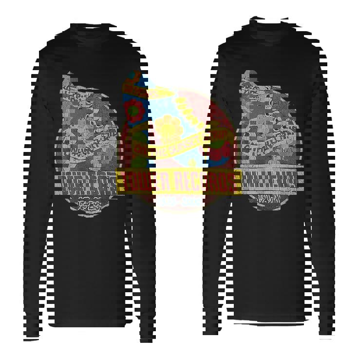 タワーレコード レトロ サンセット ブルバード ヴィンテージ 音楽 ハリウッド 長袖Tシャツ