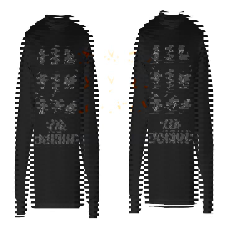 ダックスフンド ヨガシャツ Weiner 瞑想 禅 ヨガ 犬好き 長袖Tシャツ ギフトのアイデア