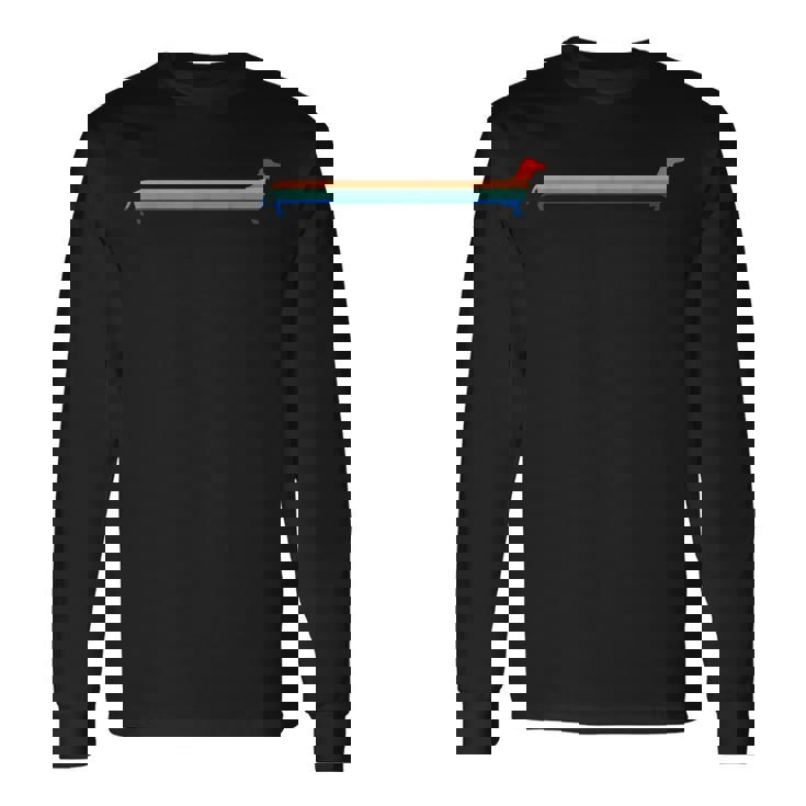 ダックスフンド 犬 レトロ ワイナー 犬 母 ギフト ロング ダックスフンド 長袖Tシャツ