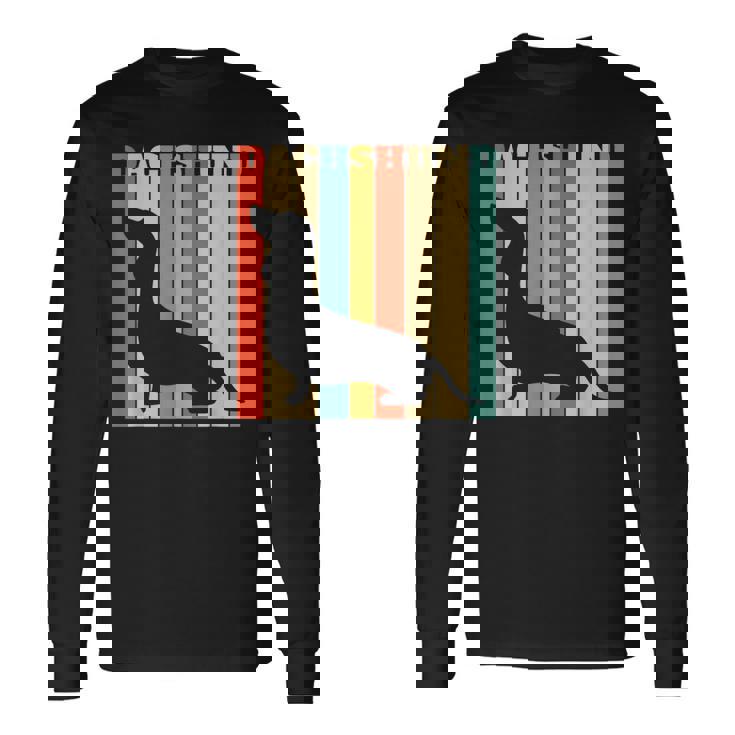 ダックスフンドのギフトレトロなスタイル 長袖Tシャツ