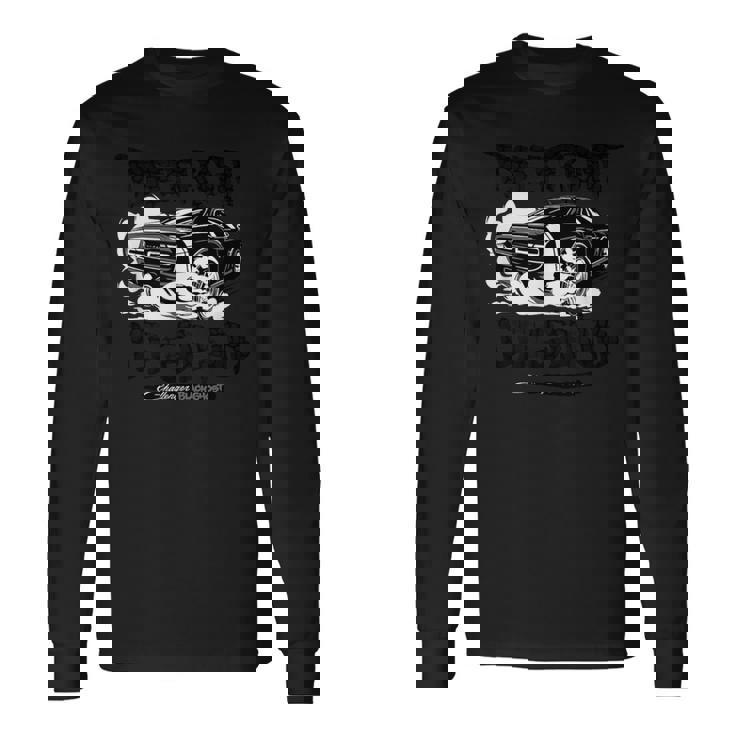 ダッジ・チャレンジャー・ブラック・ゴースト、デトロイト・レジェンド 長袖Tシャツ
