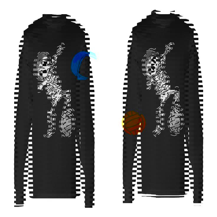 ダビング 水球 スケルトン ハロウィン 骨 ダブダンス 長袖Tシャツ