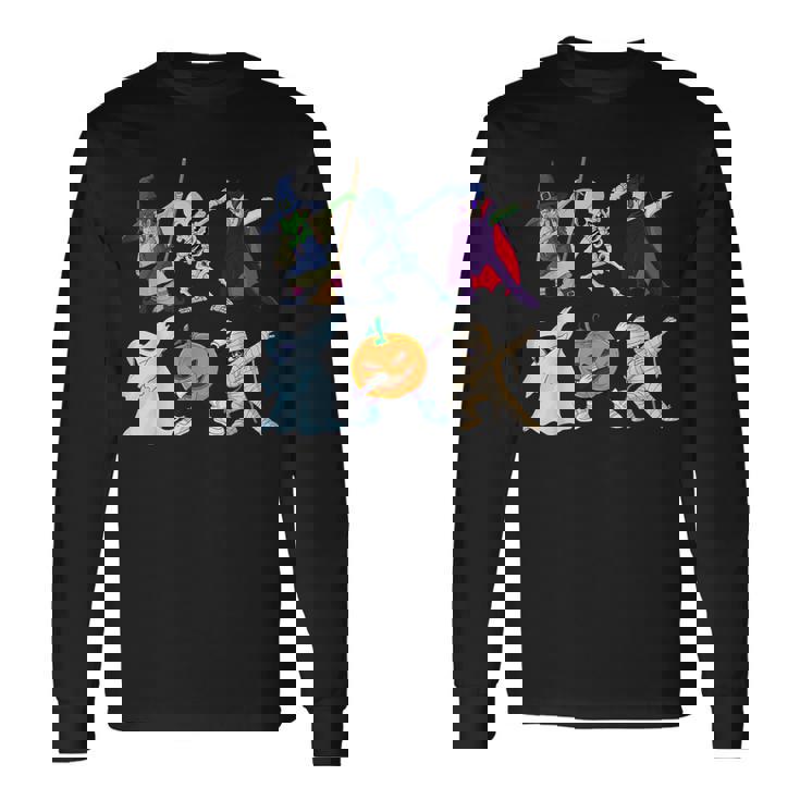 ダビングハロウィン骨格の魔女ヴァンパイアゴーストモンスター 長袖Tシャツ