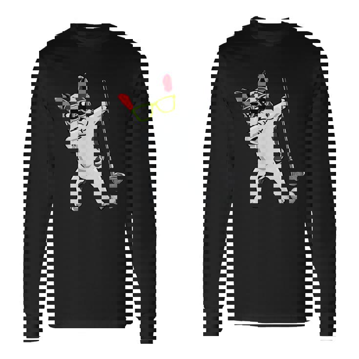 ダビングフレンチブルドッグゴルフフレンチドッグダブゴルファーギフト 長袖Tシャツ ギフトのアイデア