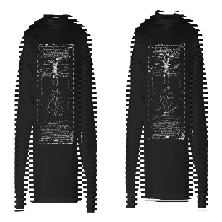 ダ・ヴィンチ ヤギ ヴィトルヴィアン バフォメット 悪魔 オカルト Dainci Goat Baphomet 長袖Tシャツ