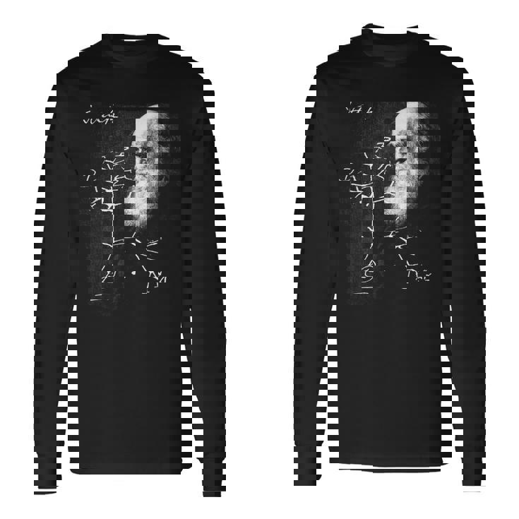ダーウィン 生命の木 進化 科学シャツ 生物学 オタク 長袖Tシャツ