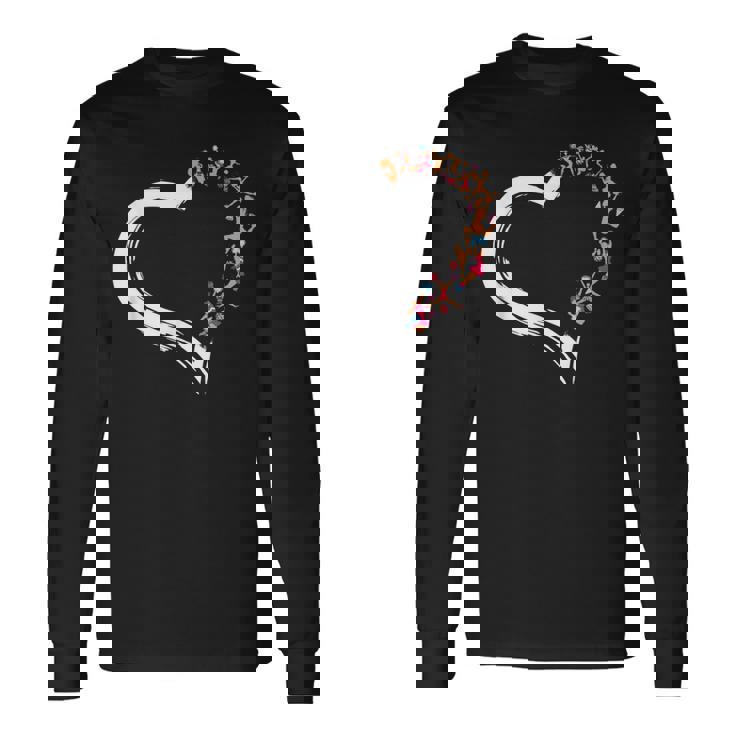 チア・チアリーディング・ハート 長袖Tシャツ