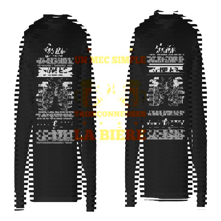 メンズ チェーンソー&ビール ランバージャック&林業チェーンソー 長袖Tシャツ