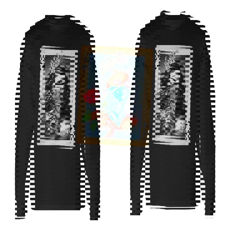 チカーナ レイナ チカーノ シャツ チョロ クイーン かわいい レトロ ローライダー 長袖Tシャツ