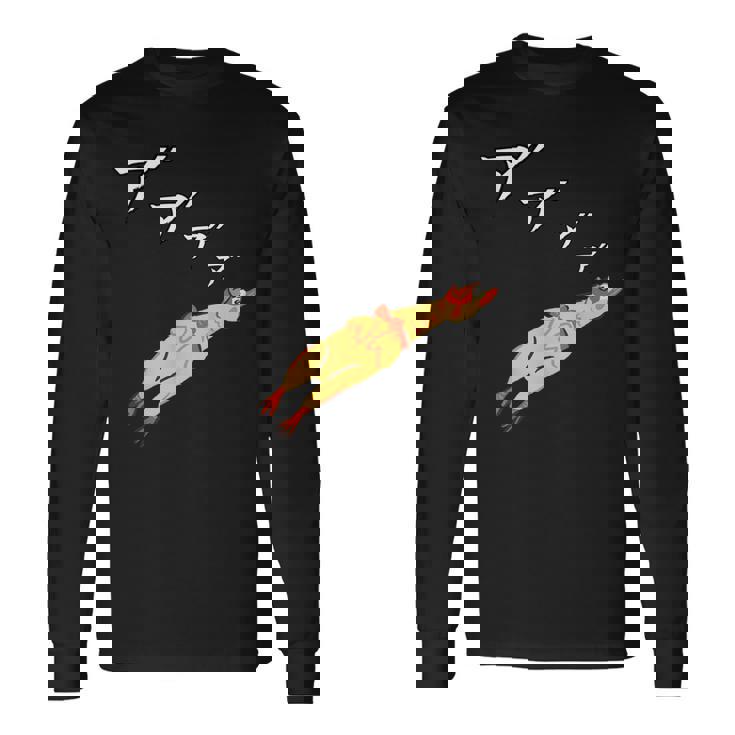 チキンおもちゃ ニワトリ 鶏 おもしろ ギャグ 服 長袖Tシャツ