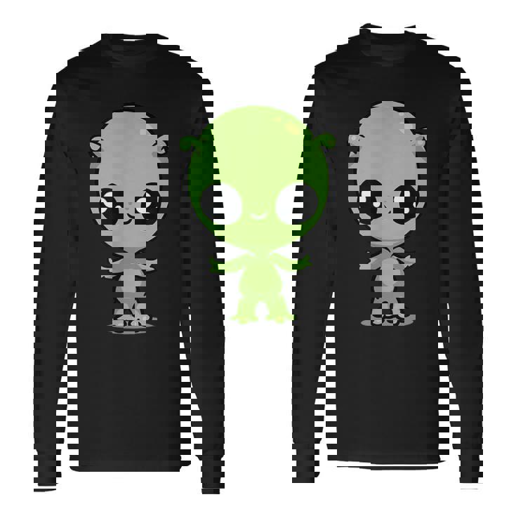 チビ カワイイ エイリアン Ufo 宇宙人 長袖Tシャツ