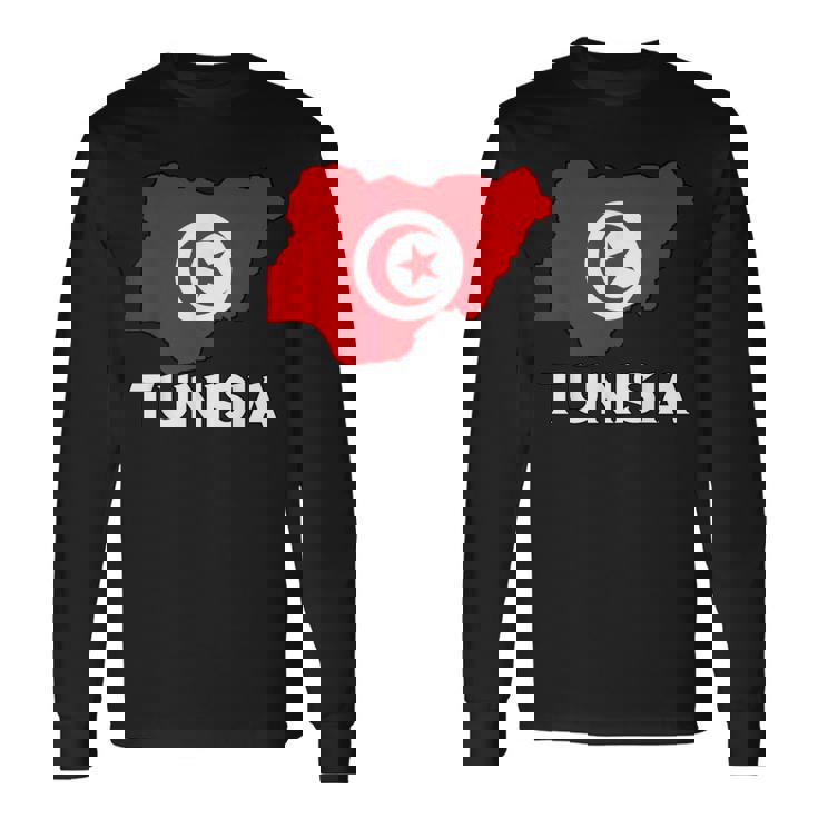 チュニジア国旗 地図 チュニジアのルーツ チュニジア プライド チュニジア 長袖Tシャツ