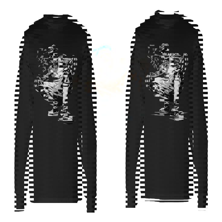 チョロ チカーノ ホーミー クール メキシカン ギャング スケルトン ローライダー 長袖Tシャツ