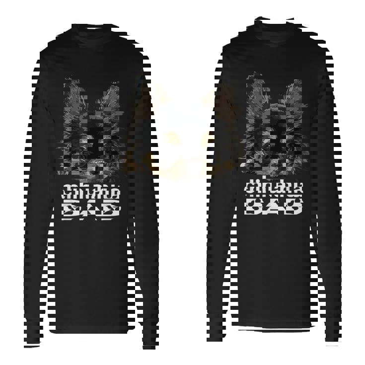 チワワ お父さん 面白い 父 犬 チワワ パパ 長袖Tシャツ