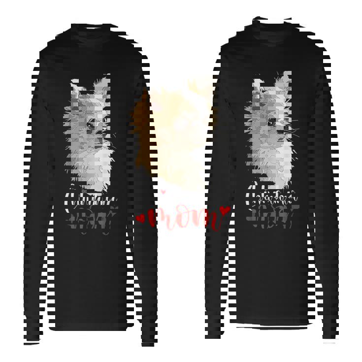 チワワ ロングヘア チワワ ロングヘア ママ ママ 犬好き 長袖Tシャツ