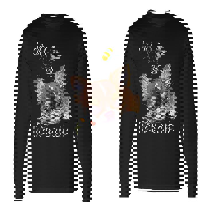 チワワ ロングヘア チワワ ロングヘア 子犬 犬好き 長袖Tシャツ