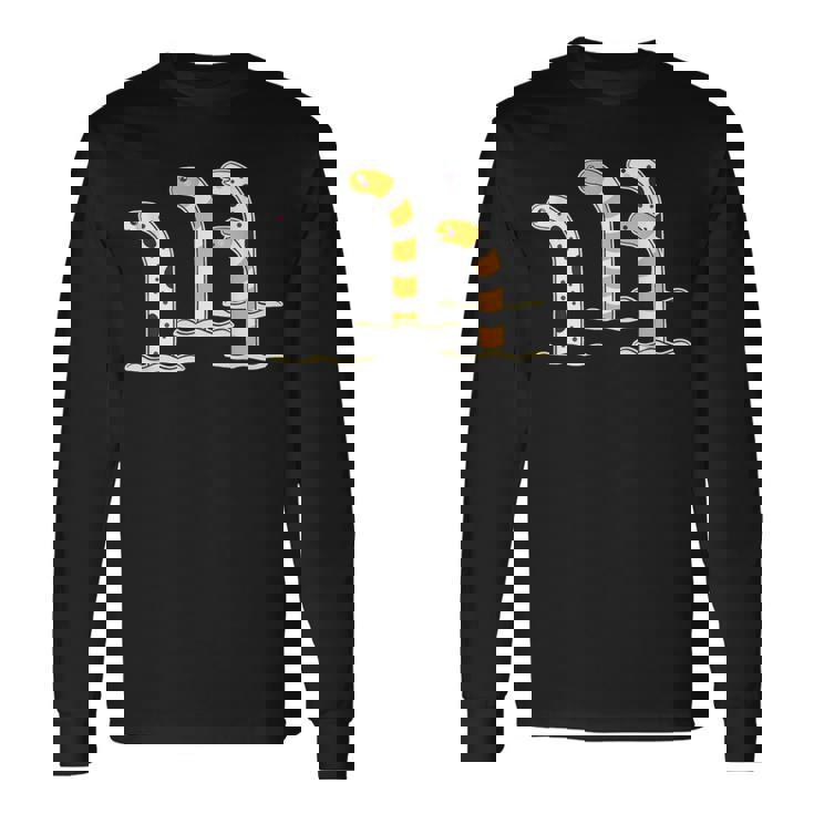 チンアナゴ & ニシキアナゴ【どうぶつフレンズ】水族館の生き物 かわいい 面白 動物 イラスト 長袖Tシャツ