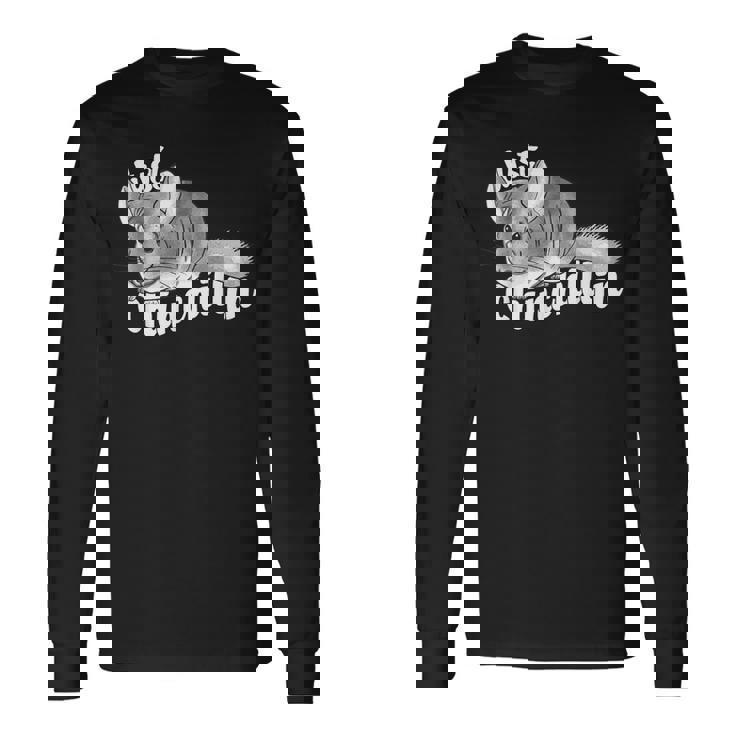 チンチラ-かわいいペット 長袖Tシャツ