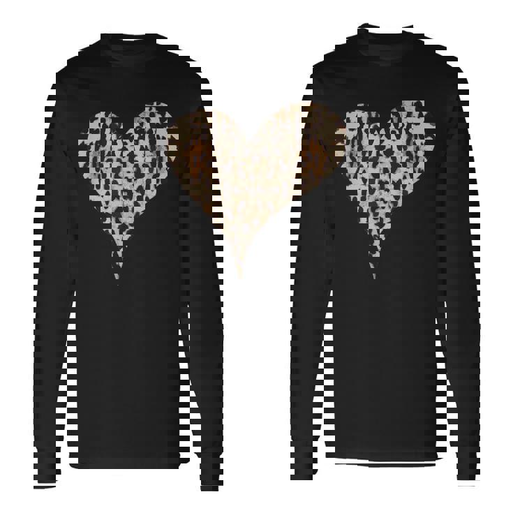 チーター ヒョウ柄 ハート 長袖Tシャツ