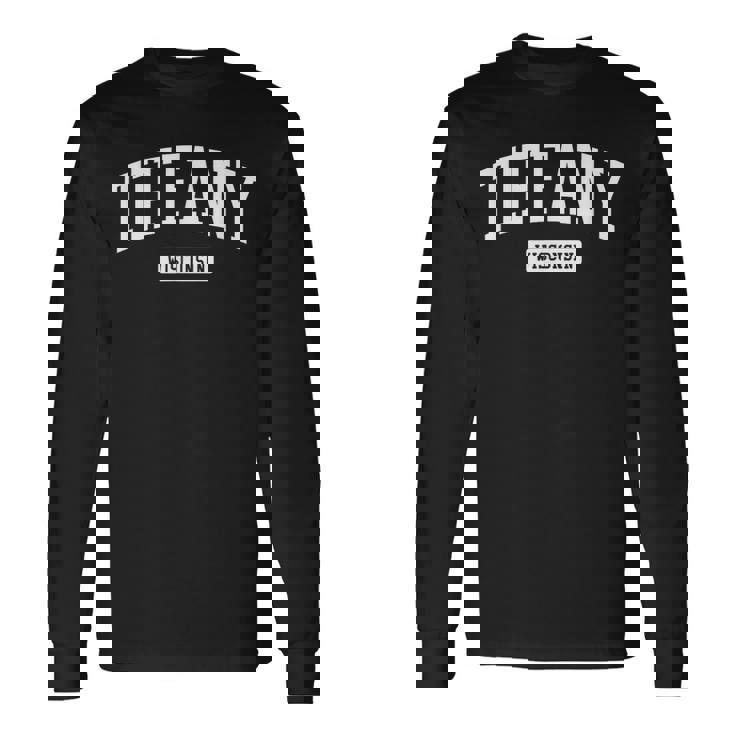 ティファニーウィスコンシン Wi ビンテージアスレチックスポーツデザイン 長袖Tシャツ