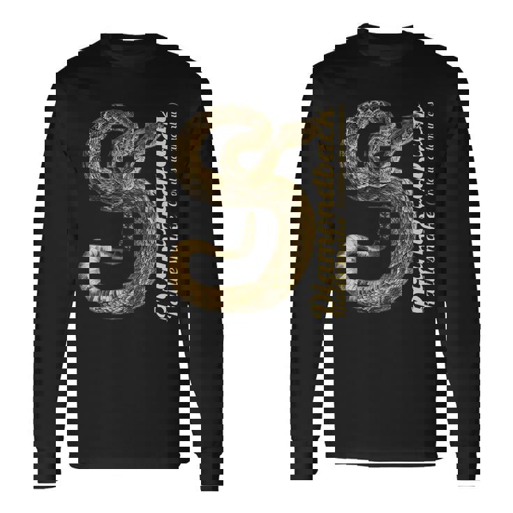 テキサス・ガラガラヘビ・クロタラス・アトロックス・アダマンテウス 長袖Tシャツ