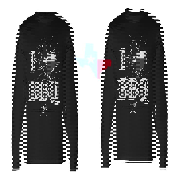 テキサス州旗 バーベキューギフト テキサスバーベキュー 長袖Tシャツ