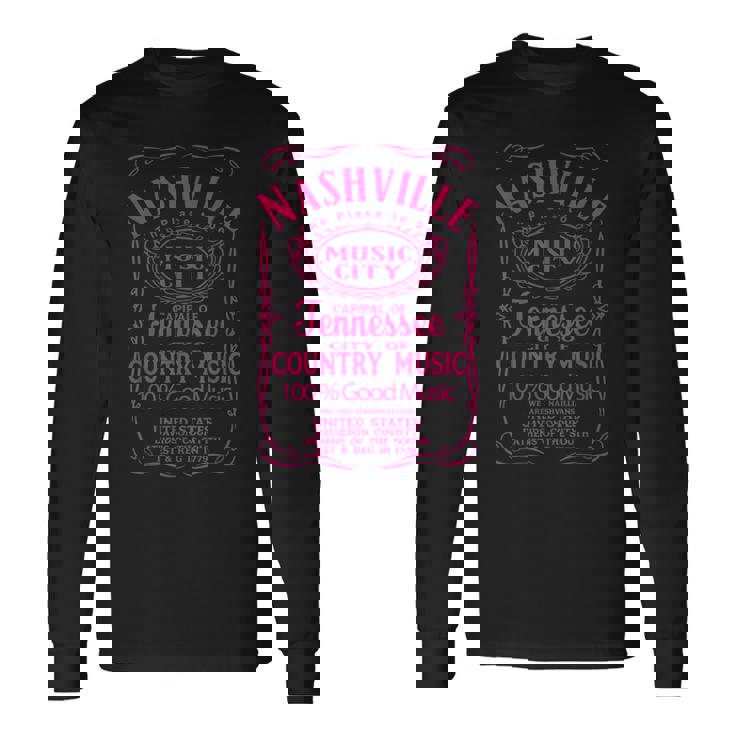 テネシー州ナッシュビルグッドカントリーウエスタンミュージックシティの衣装 長袖Tシャツ
