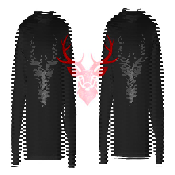 ディア シャレー アントラーズ レトロ スタッグ アントラーズ ヴィンテージ お土産 長袖Tシャツ