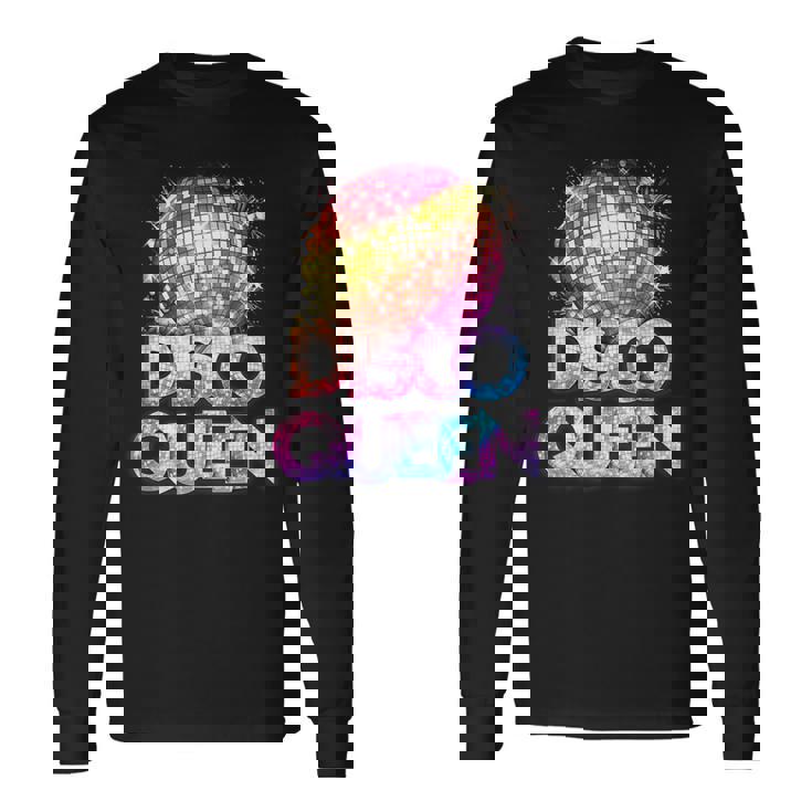 ディスコクイーン-70年代のディスコをテーマにしたヴィンテージ70年代のコスチューム 長袖Tシャツ