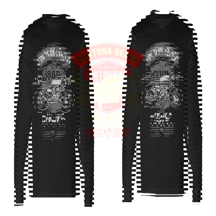 デイトナ ビーチバイクウィーク レトロバイクデザイン 長袖Tシャツ