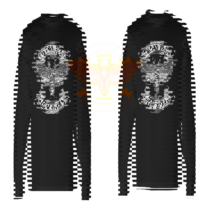 デスヘッド ホークモス 昆虫 ボディローション 面白い ハロウィン 長袖Tシャツ