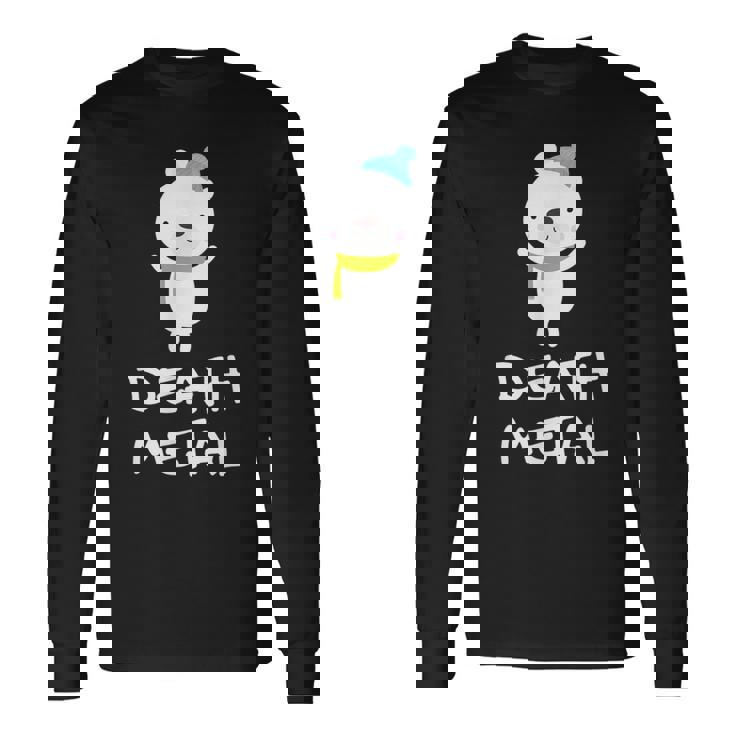 デスメタル ホッキョクグマ Cute Polar Bear Metalhead Death Metal 長袖Tシャツ