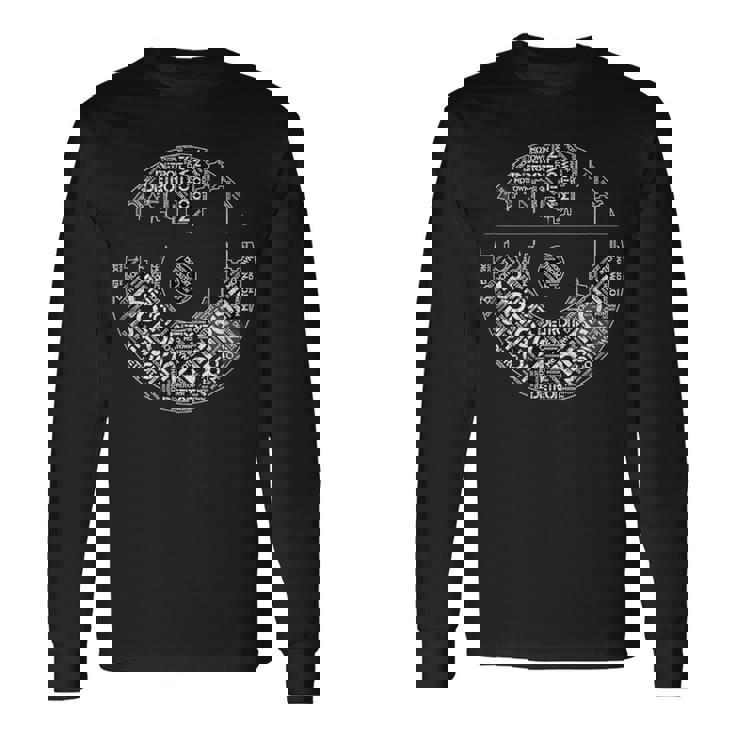 デトロイトスカイラインレコードtシャツ、モータウンレコードtシャツ。 長袖Tシャツ