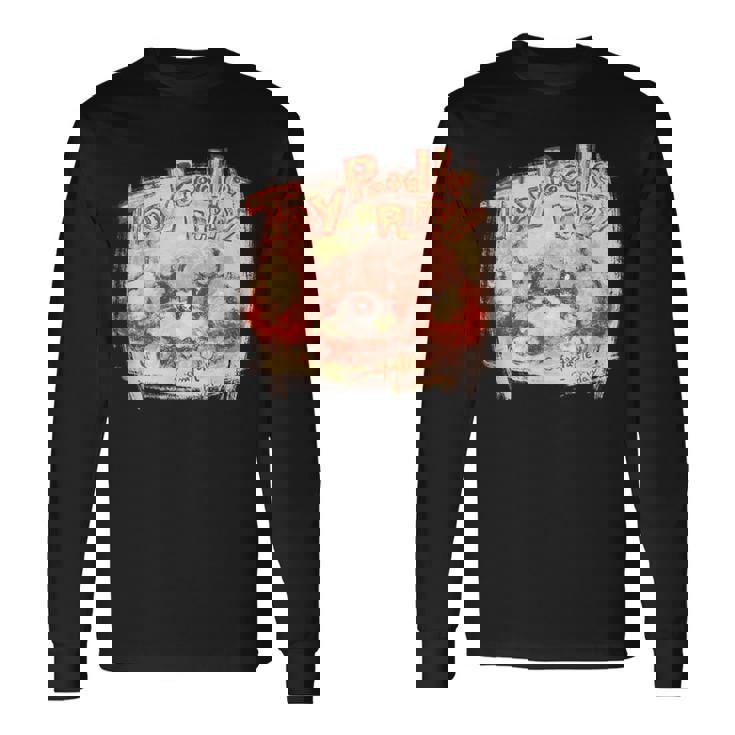 トイプードル かわいい いぬ 子犬 ペット おもしろ 動物 アート イラスト 長袖Tシャツ