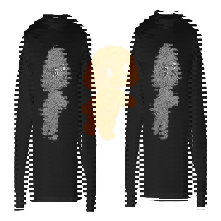 トイプードル 犬 かわいい いぬ 子犬 ペット おもしろ 動物 イラスト 長袖Tシャツ