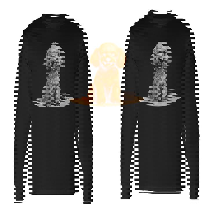 トイプードル 犬種 ペット かわいいグラフィック 長袖Tシャツ