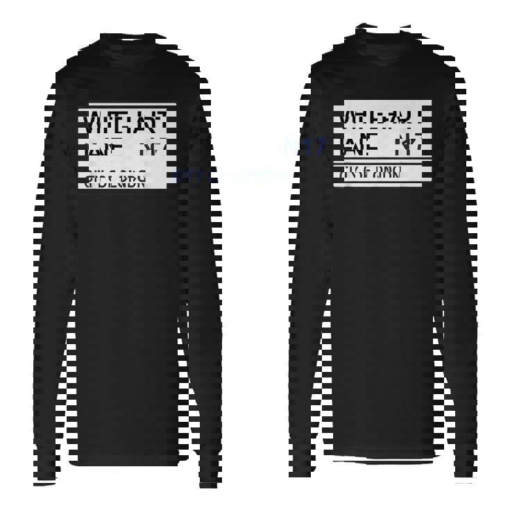 トッテナム フットボールチーム ホワイト ハートレーン ストリートサイン 長袖Tシャツ ギフトのアイデア