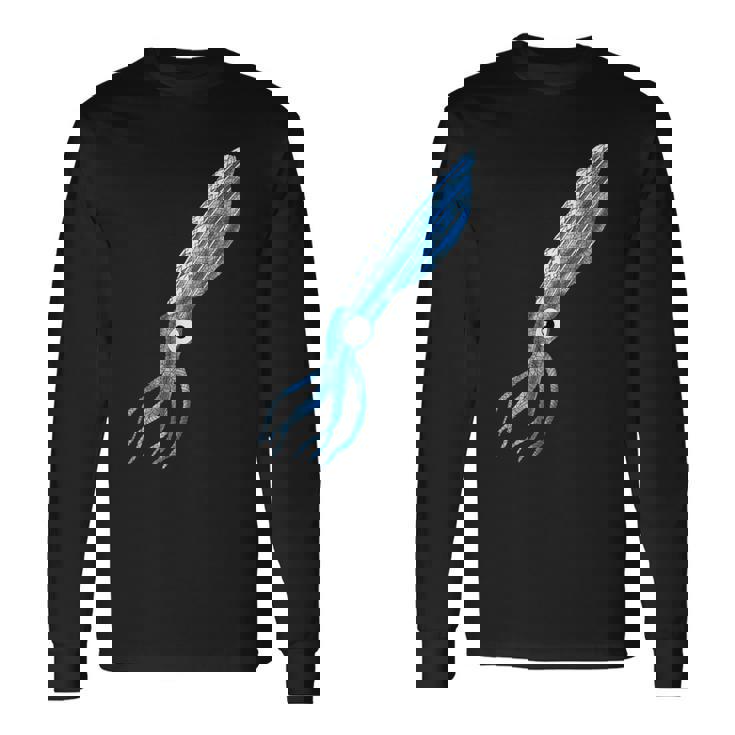 トライバル イカ 海の動物 長袖Tシャツ